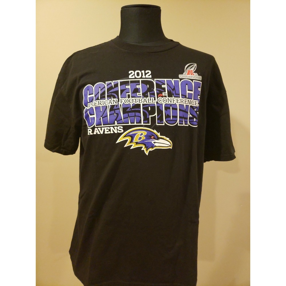NFL Team Apparel Baltimore Ravens 2012 Conference Champions Black Tee Mens XL